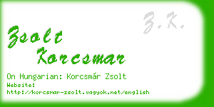 zsolt korcsmar business card